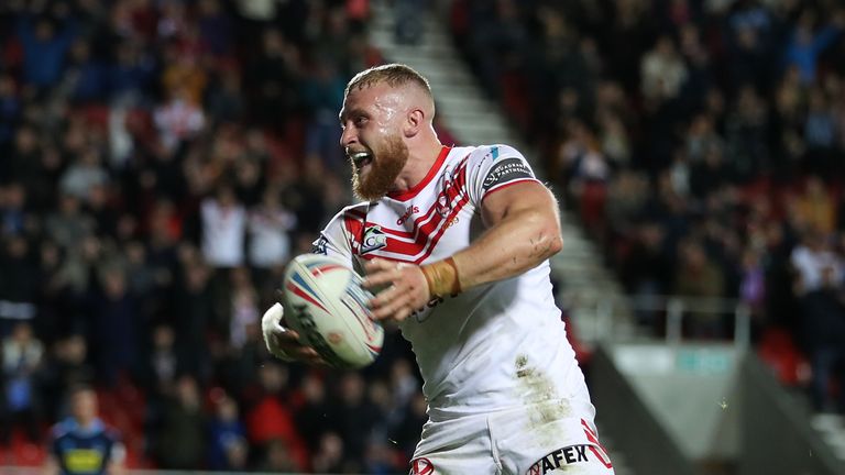 El anotador Luke Thompson jugó un papel importante en la victoria de St Helens sobre Wigan