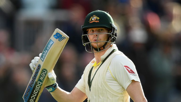 Steve Smith of Australia walks off after being dismissed during Day Four of the 4th Specsavers Ashes Test between England and Australia at Old Trafford on September 07, 2019 in Manchester, England. (