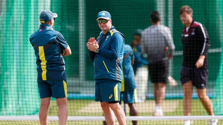 Australia Cricket mentor Steve Waugh in the nets