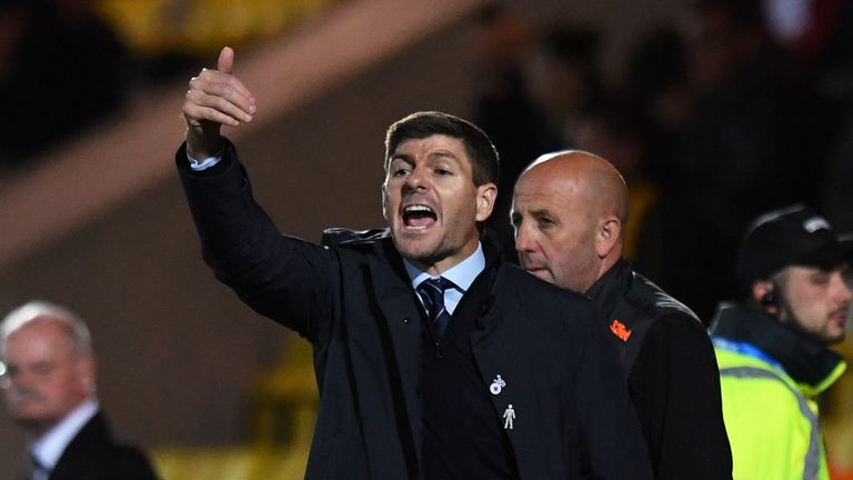 Rangers Manager Steven Gerrard during the Scottish Cup Quarter-Final game at Livingston