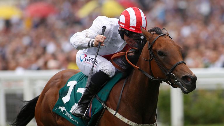 Under The Stars and P.J. Macdonald win The Prncess Margaret Keenland Stakes Race run during QIPCO King George Day at Ascot Racecourse.