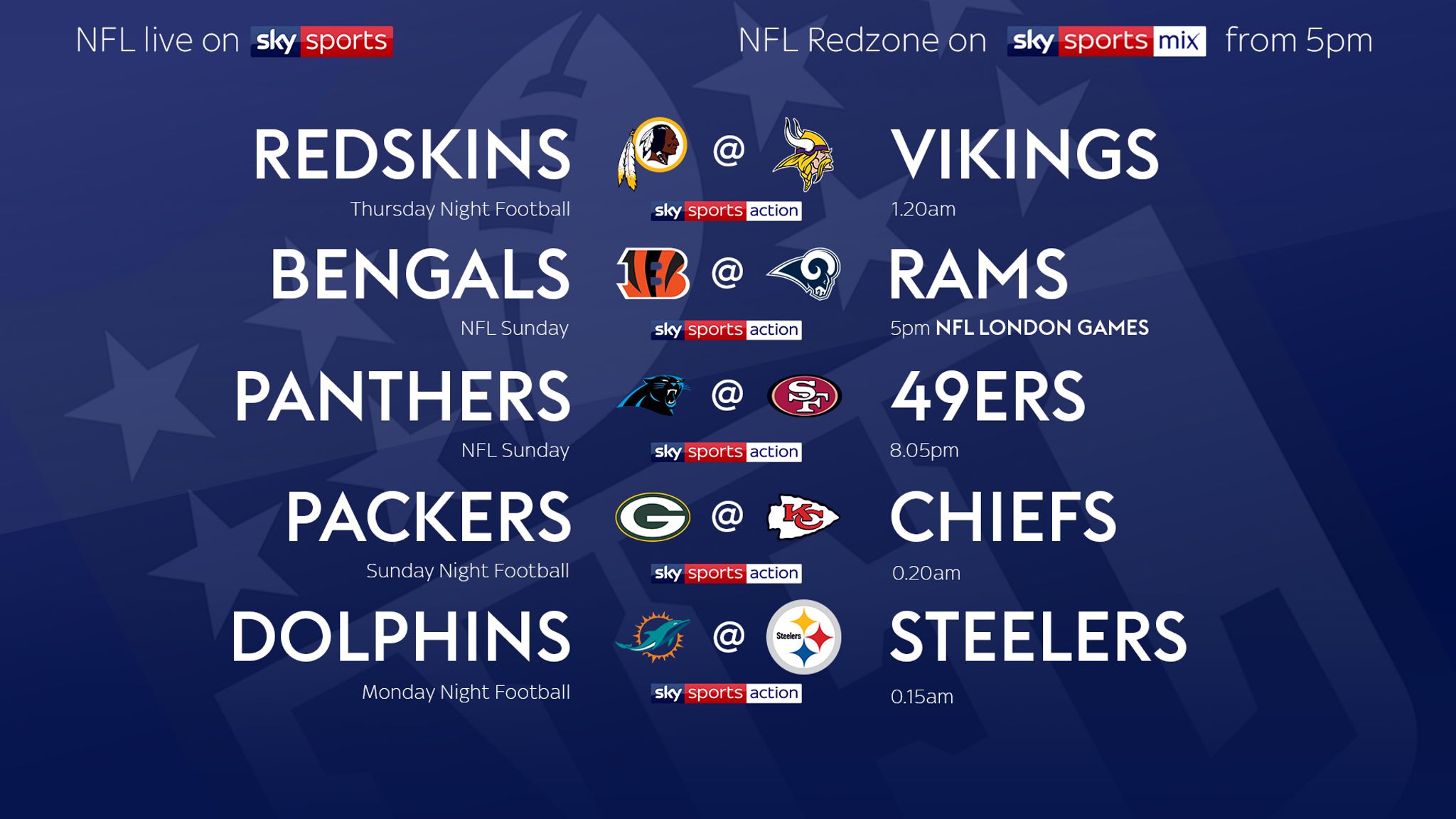 Bengals-Rams at Wembley and 49ers host Panthers in NFL Week Eight