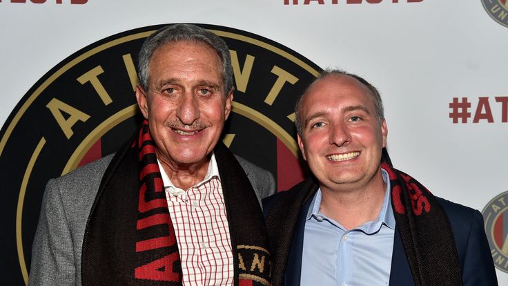 Arthur Blank and Darren Eales at the MLS Atlanta Launch Event at SOHO on July 7, 2015 in Atlanta, Georgia.