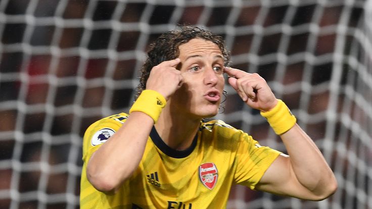 David Luiz during Manchester United vs Arsenal at Old Trafford