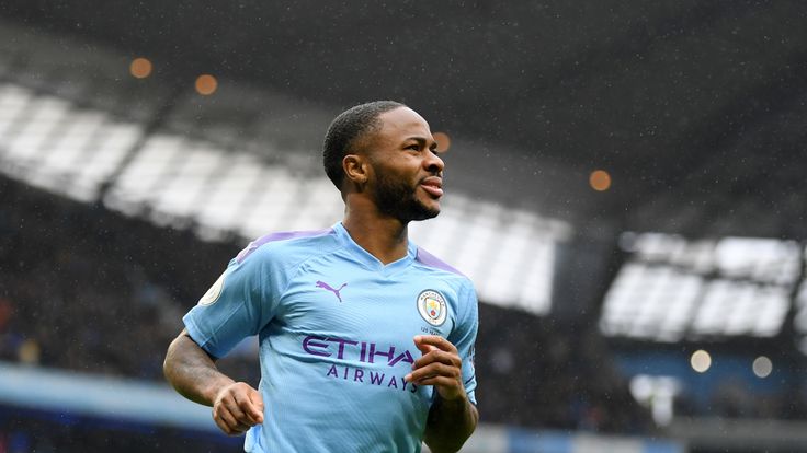 Raheem Sterling during Manchester City's win over Aston Villa