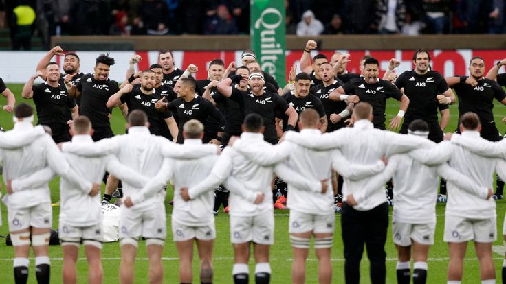 England face the haka in November 2018