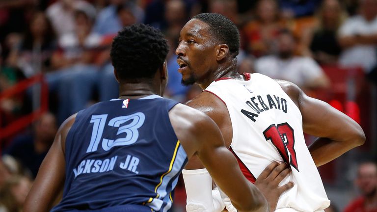 Bam Adebayo in action against the Memphis Grizzlies