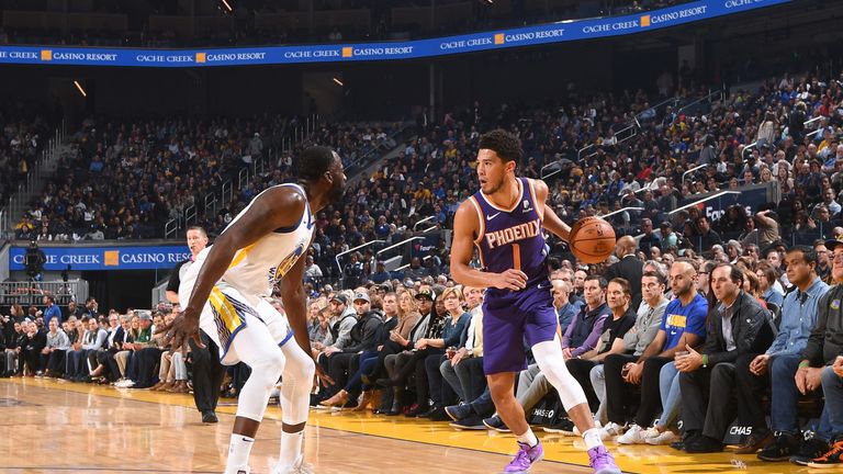 Devin Booker attacks from the win against Golden State