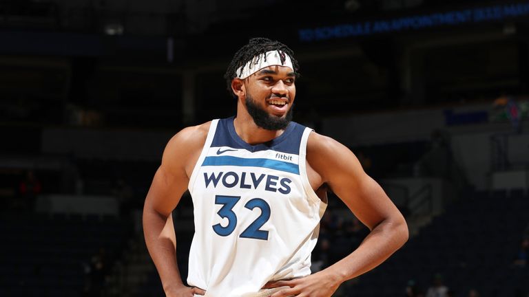 Karl-Anthony Towns in preseason action for Minnesota