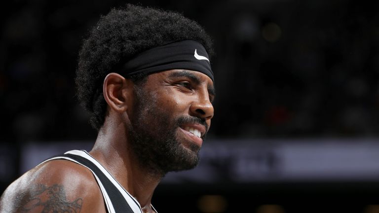 Kyrie Irving pictured en route to 50 points in Brooklyn&#39;s loss to Minnesota