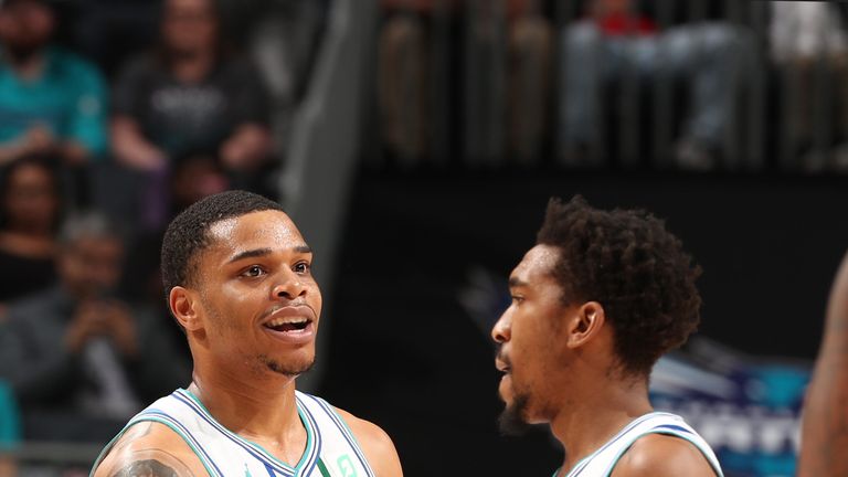 Miles Bridges and Malik Monk in action for the Charlotte Hornets during the 2018-19 season