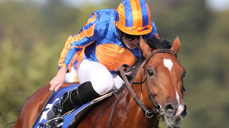 Mogul ridden by Ryan Moore wins The KPMG Champions Juvenile Stakes during day one of the Longines Irish Champions Weekend at Leopardstown Racecourse, Dublin.