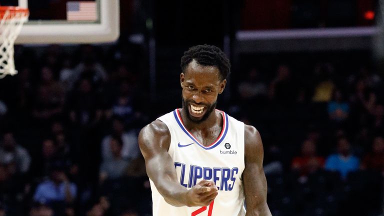 Patrick Beverley celebrates a Clippers victory