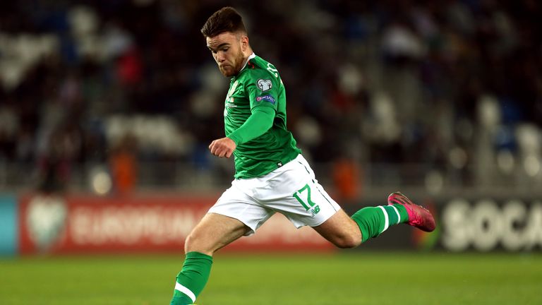 Aaron Connolly in action for Republic of Ireland against Georgia