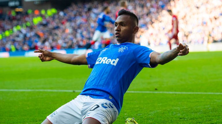 Alfredo Morelos scored three goals in the Scottish Premiership in September