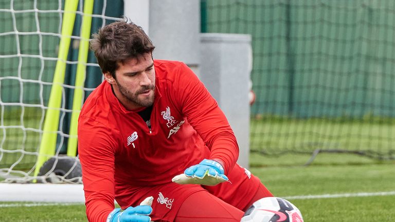 Alisson returned to full training with Liverpool ahead of their trip to Old Trafford
