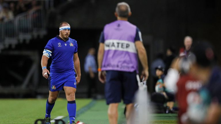 Lovotti received a red card  for foul play against South Africa