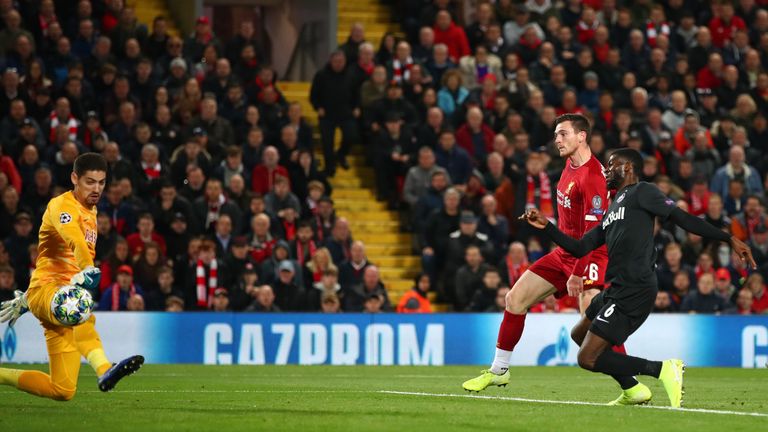 Andrew Robertson fires in Liverpool second after 25 minutes