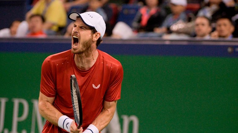 Andy Murray's hopes of a statement win were halted by Fabio Fognini at the Shanghai Masters