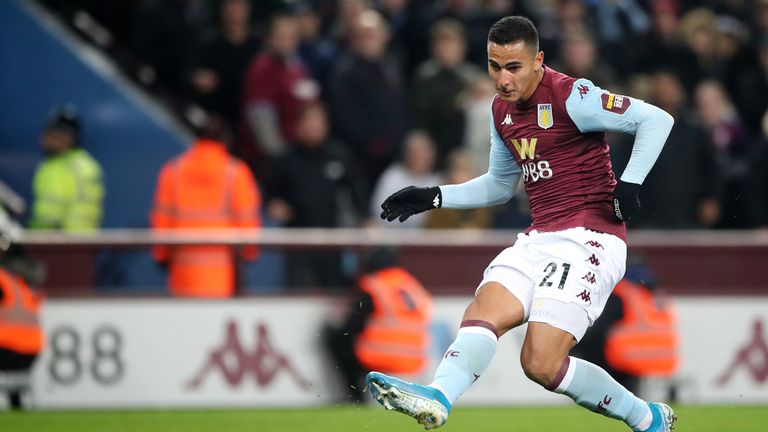 Aston Villa's Anwar El Ghazi puts them ahead vs Wolves