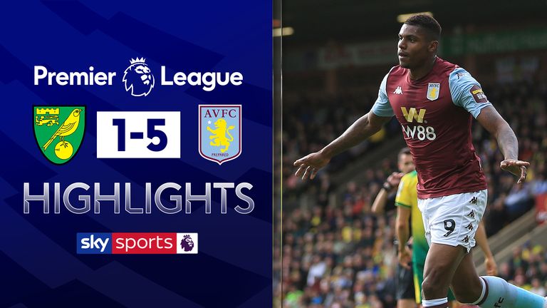 Aston Villa beat Norwich 5-1 at Carrow Road