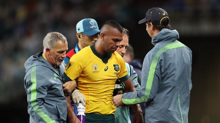 Australia lost key man Kurtley Beale to injury early on and will hope he is fit for their quarter-final - likely to be against England 