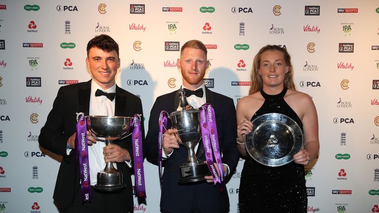 Tom Banton, Ben Stokes and Sophie Ecclestone picked up the premier prizes at the 50th PCA Awards