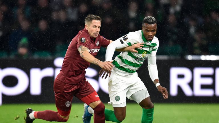 Celtic's Bl Bolingoli-Mbombo holds off Ciprian Deac