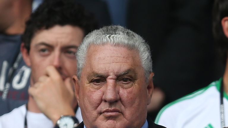 PARIS, FRANCE - JUNE 21: Vice-President of FIFA Jim Boyce looks on during the UEFA Euro 2016 Group C match between the Northern Ireland and Germany at Parc des Princes on June 21, 2016 in Paris, France. (Photo by Chris Brunskill Ltd/Getty Images)