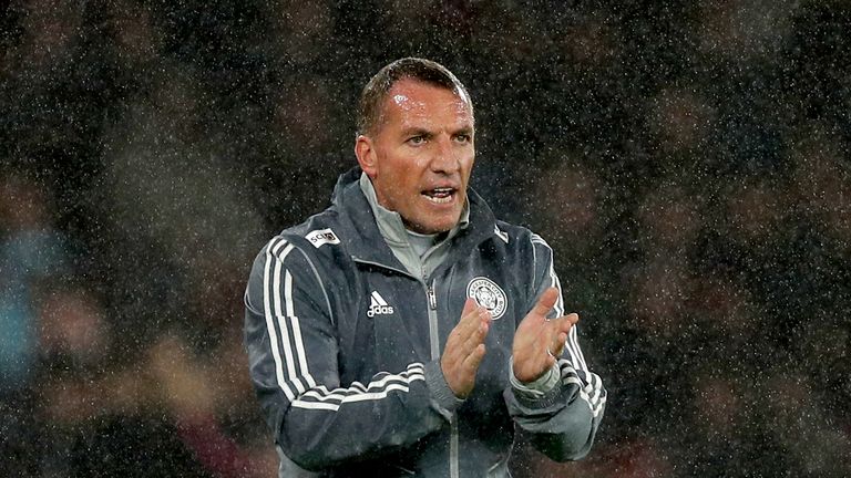 Leicester City manager Brendan Rodgers gestures on the touchline during the Premier League match at St Mary's Stadium, Southampton. 