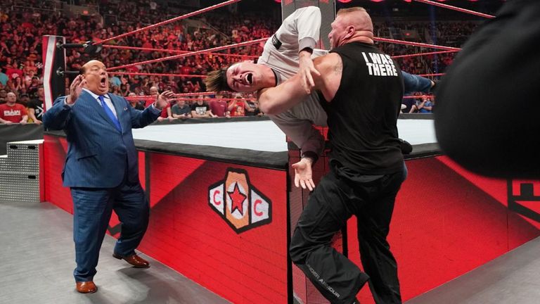 Brock Lesnar attacked Rey Mysterio and Dominick