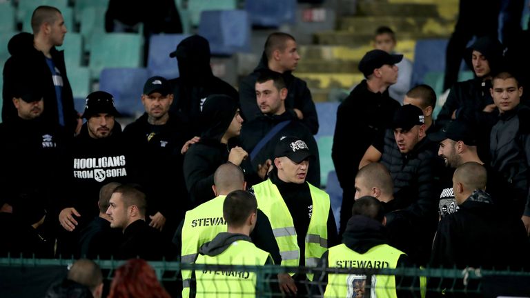 Stewards at Bulgaria's match against England