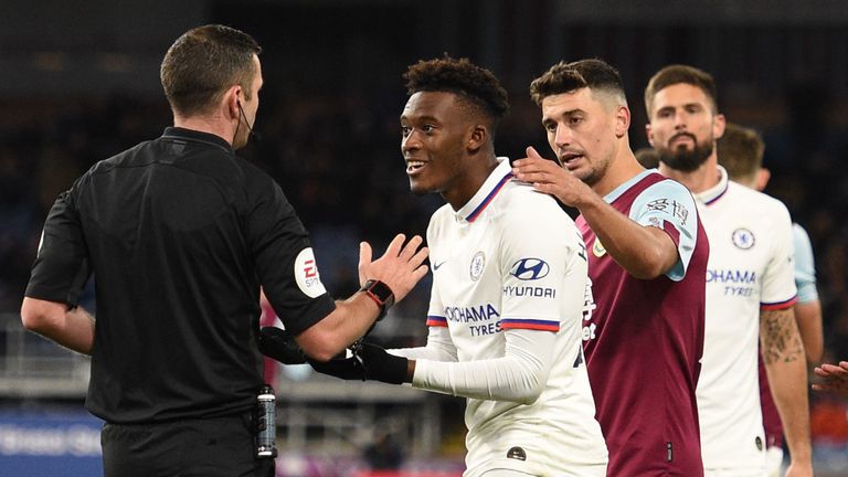 Callum Hudson-Odoi was booked for diving during Chelsea&#39;s win over Burnley