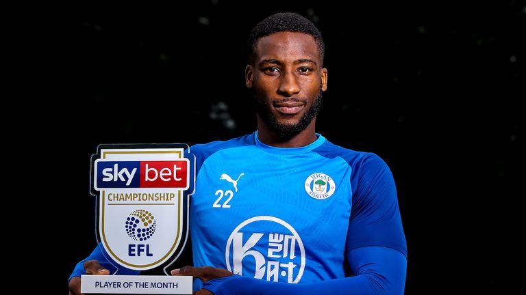 Chey Dunkley of Wigan Athletic wins the Sky Bet Championship Player of the Month award - Mandatory by-line: Robbie Stephenson/JMP - 09/10/2019 - FOOTBALL - Wigan Athletic Training Ground - Wigan, England - Sky Bet Player of the Month Award