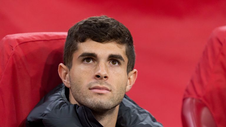 Christian Pulisic came off the bench against Ajax in Amsterdam 