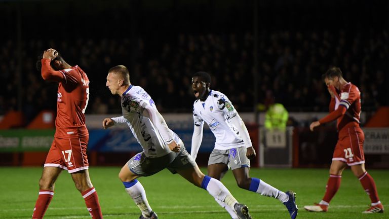 Action from Crawley vs Colchester in the Carabao Cup