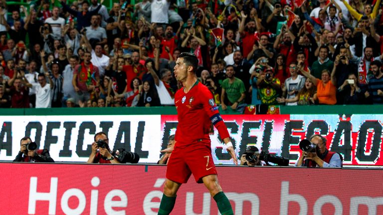 Cristiano Ronaldo scores for Portugal against Luxembourg 