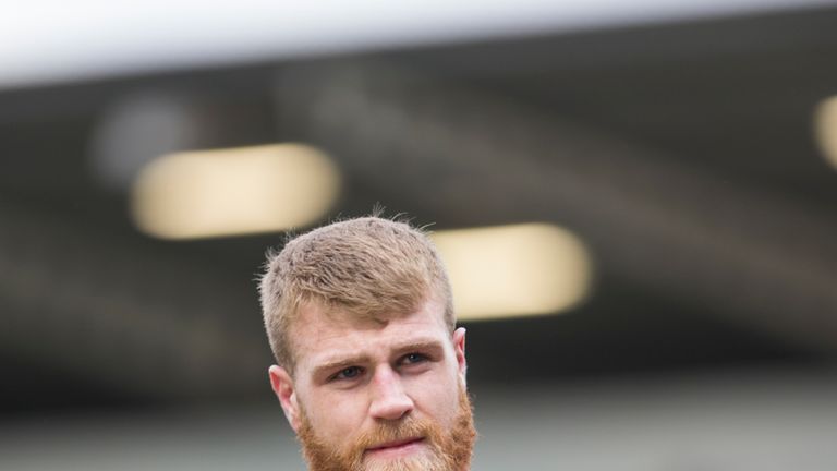 Picture by Isabel Pearce/SWpix.com - 24/03/2019 - Rugby League - Betfred Super League - Salford Red Devils v Wigan Warriors - AJ Bell Stadium, Salford, England -Salford's Daniel Murray thanks fans for their support.