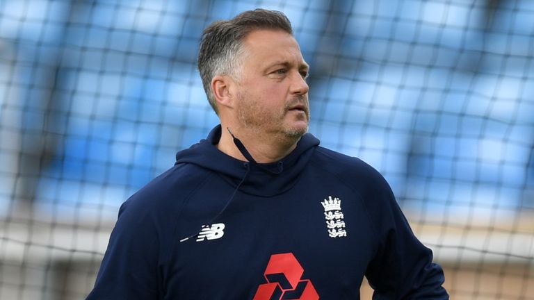Darren Gough taking part in an England nets training session