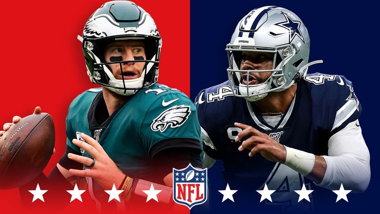 Carson Wentz y Dak Prescott se encuentran cuando los Eagles visitan a los Cowboys el domingo por la noche