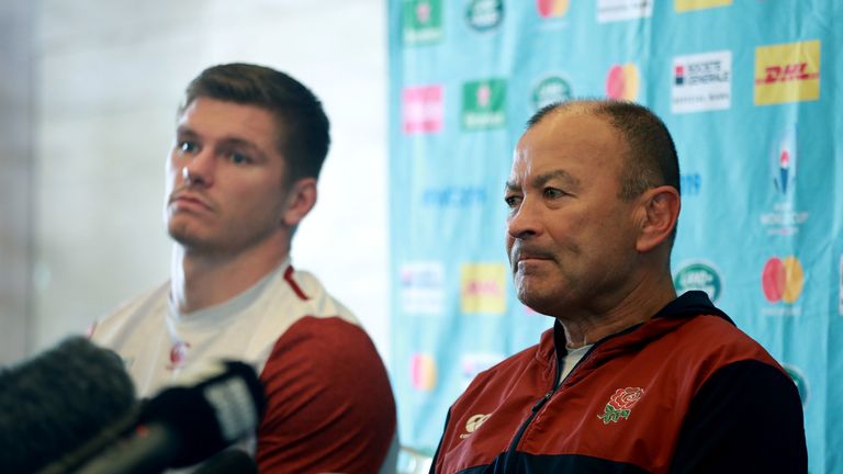 Eddie Jones at a media session before Rugby World Cup semi-final against New Zealand