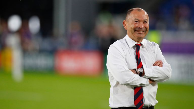 YOKOHAMA, JAPAN - OCTOBER 26: Eddie Jones head coach of England during the Rugby World Cup 2019 Semi-Final match between England and New Zealand at International Stadium Yokohama on October 26, 2019 in Yokohama, Kanagawa, Japan. (Photo by Lynne Cameron/Getty Images) ***Eddie Jones *** 