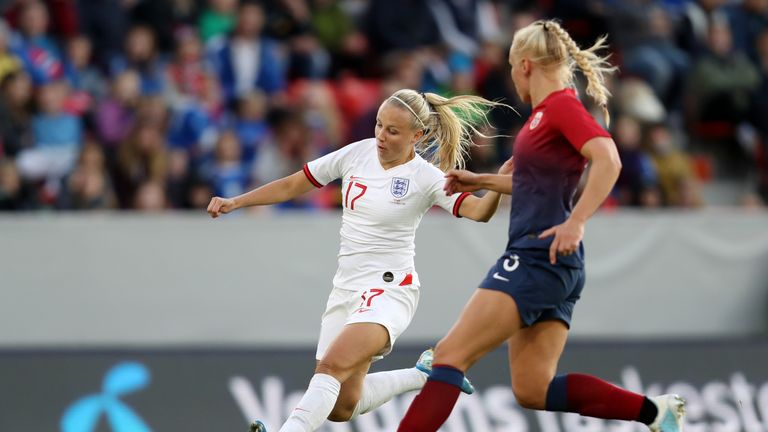 England and Arsenal Winger Beth Mead reacts to the alleged abusive chants in Saturdays WSL game between Liverpool and Manchester United