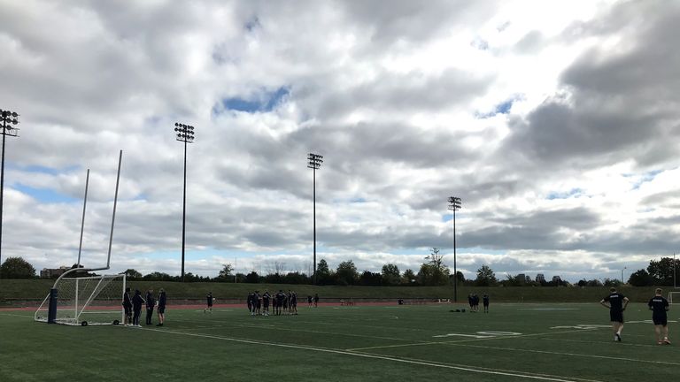 Featherstone training at Centennial Park in Toronto