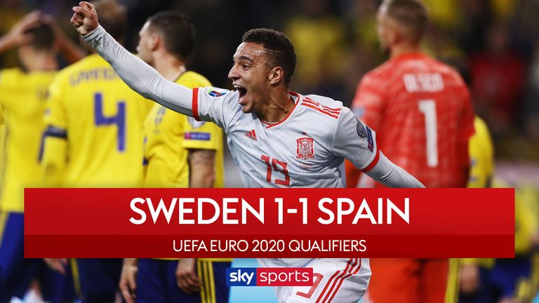 Highlights of the European Qualifying Group F match between Sweden and Spain.