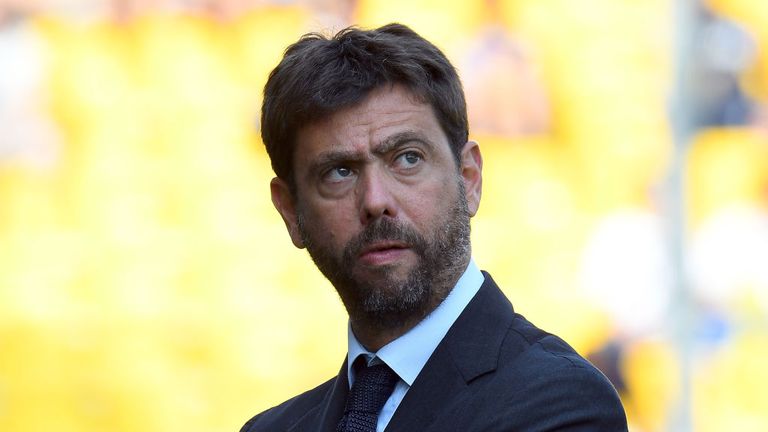 El presidente de la Juventus, Andrea Agnelli, está a favor de una competencia europea de tres niveles con 96 clubes.