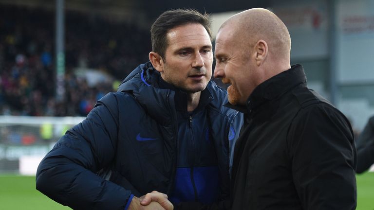 Chelsea head coach Frank Lampard and Burnley manager Sean Dyche