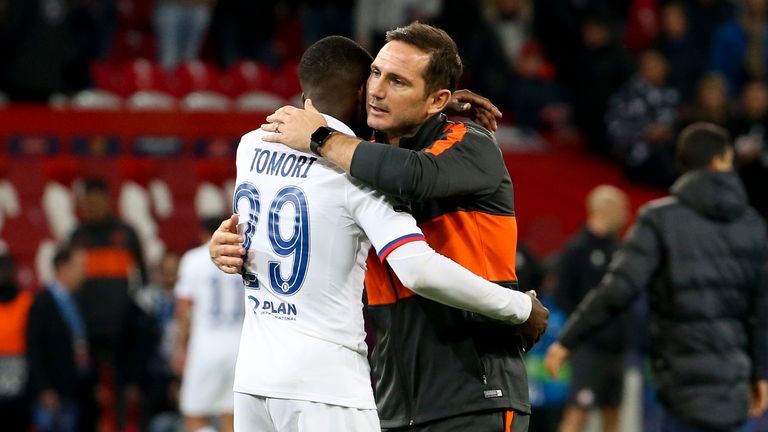 Lampard and Tomori after Chelsea beat Lille in Champions League