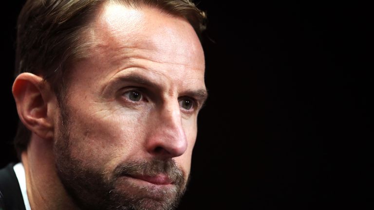 England manager Gareth Southgate during a press conference at Sinobo Stadium, Prague