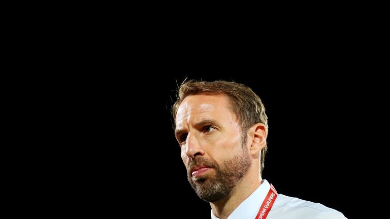 Gareth Southgate, Manager of England prior to the UEFA Euro 2020 qualifier between Bulgaria and England on October 14, 2019 in Sofia, Bulgaria. 
